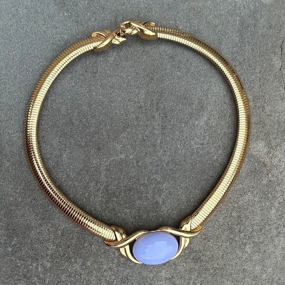 Vintage 1980’s Trifari Omega Chain Choker Necklace - Picture 4 of 6